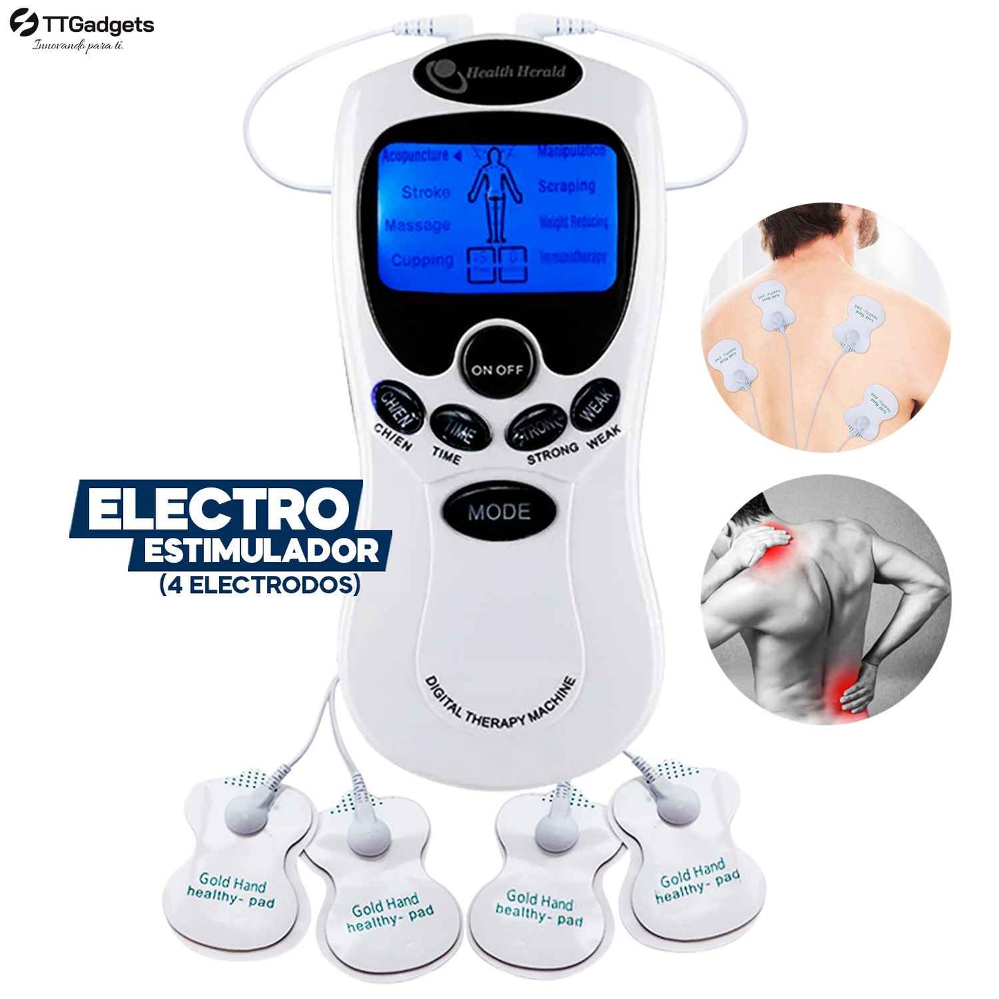 Electro Estimulador para Aliviar el Dolor con 8 modos para Todo el Cuerpo UltraHealthy® + Envio Gratis