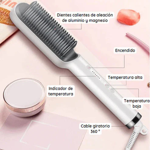 Cepillo Alisador 3 en 1 | Cabello liso y sin frizz en minutos ✨