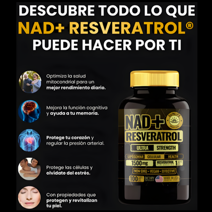 Suplemento NAD+Resveratrol 100 Capsulas