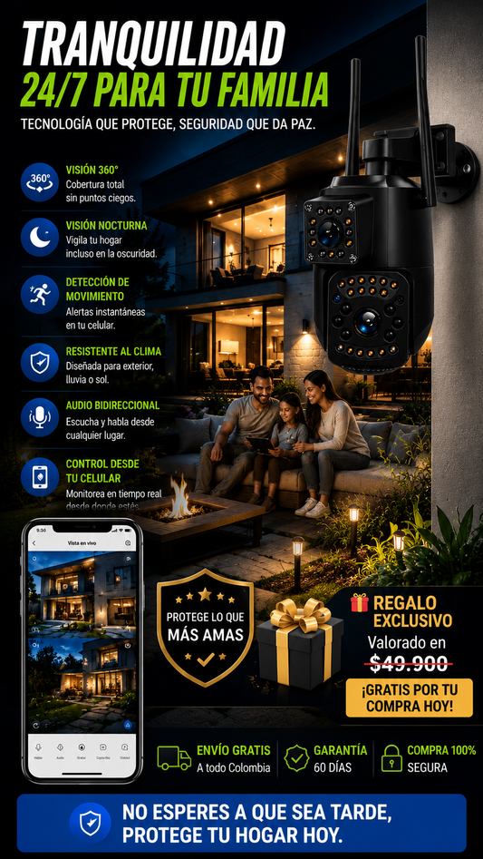 ¿Tu hogar está realmente protegido? La cámara que los ladrones detestan — visión 360°, alerta inmediata y control desde tu celular + Regalo🎁