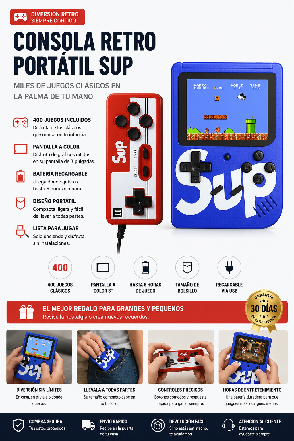 ArcadeBox Pro - Console Portátil + Regalo + Envio Gratis