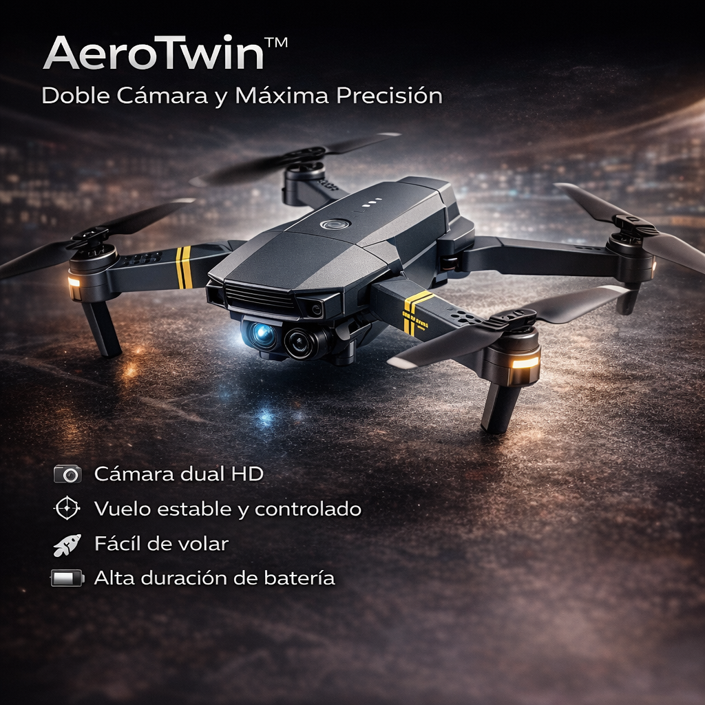 AeroTwin™ | Dron Camara Dual | Full Accesoríos + Envio Gratis