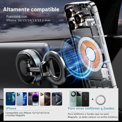 Soporte Magnético 360° con Ventosa – Fijación Súper Segura para Móvil