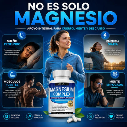 Suplemento Magnesio Complex Toplux  8 en 1 | 90 Cp + Envio Gratis + Regalo