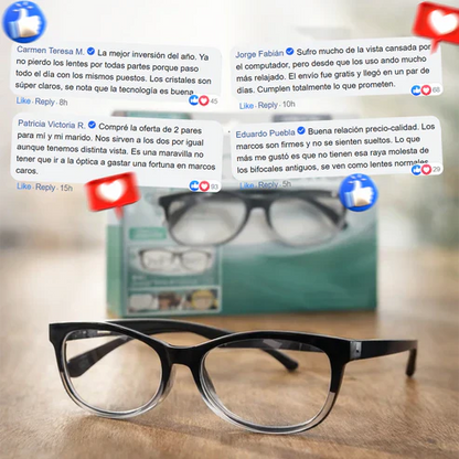 Lentes One Power™ | Un Solo Par Para Leer, Trabajar y Vivir Sin Interrupciones - Compre 1 y llévese 2